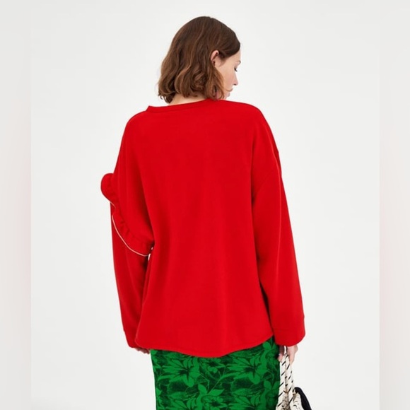 ZARA SWEATSHIRT WITH ZIPS SIZE M - Picture 4 of 8